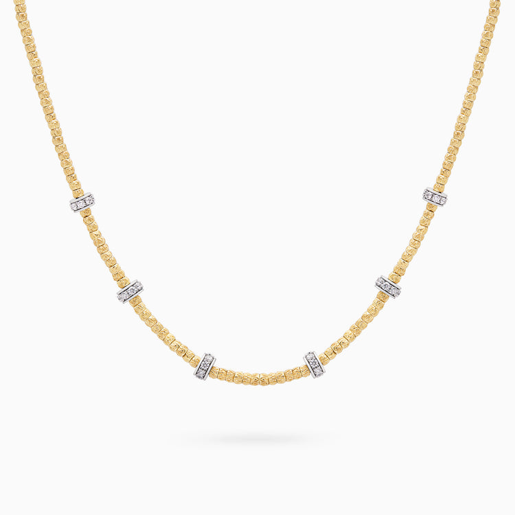 Diamond Botticelle Small Necklace – 6 Wheels, Yellow Gold