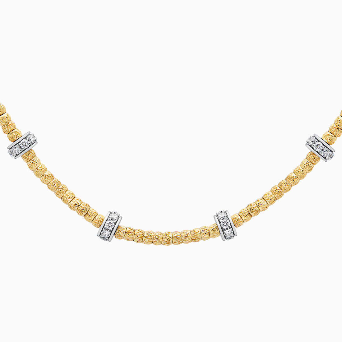 Diamond Botticelle Small Necklace – 6 Wheels, Yellow Gold