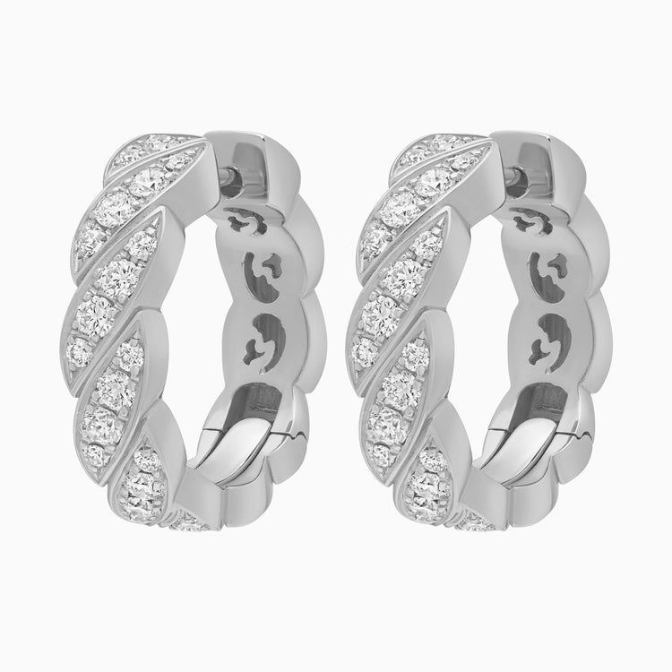 Diamond Onda Earrings, Platinum