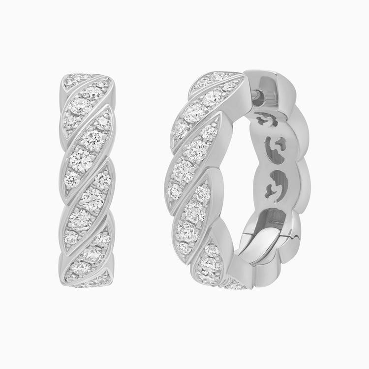 Diamond Onda Earrings, Platinum