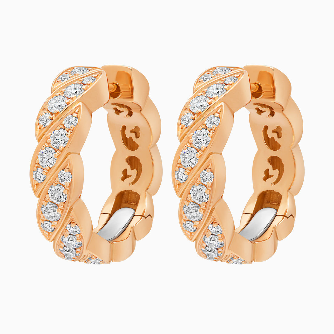 Diamond Onda Earrings, Rose Gold