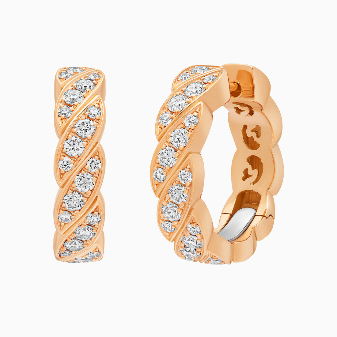 Diamond Onda Earrings, Rose Gold