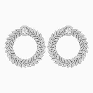Diamond Alloro Large Hoop Earrings, Platinum