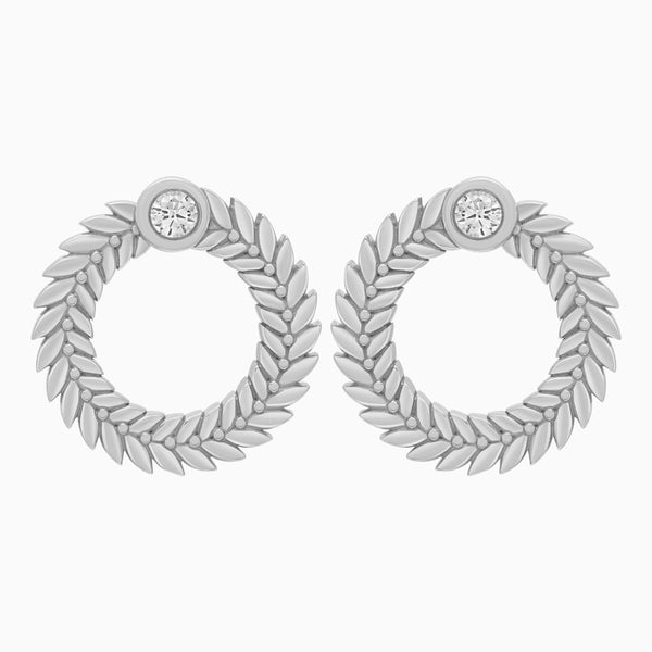 Diamond Alloro Large Hoop Earrings, Platinum