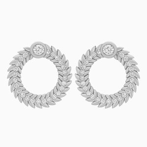 Full Diamond Alloro Large Hoop Earrings, Platinum