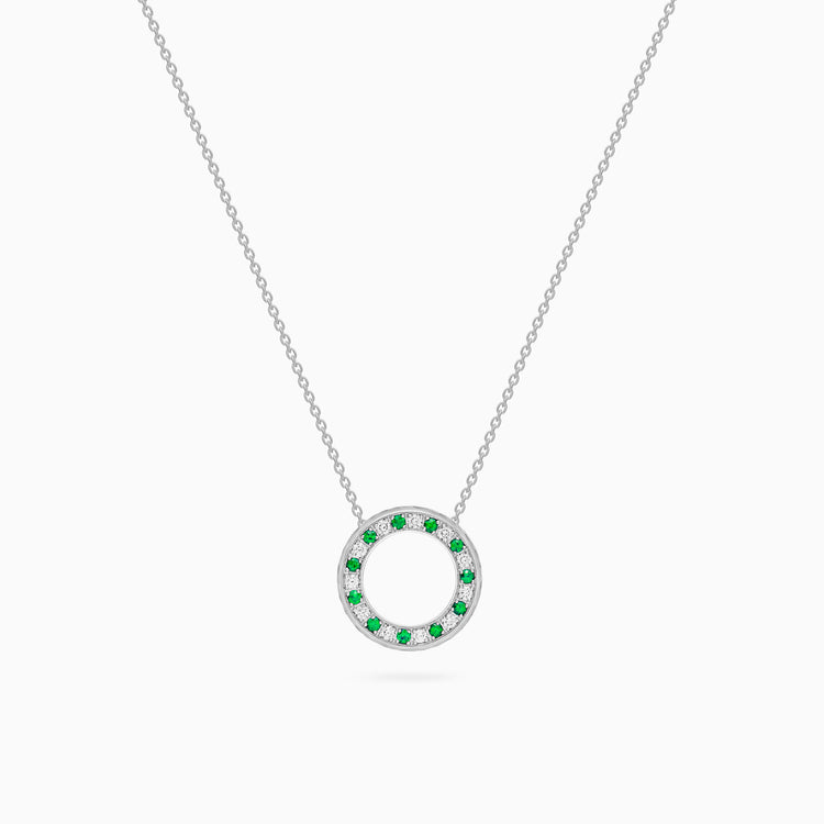 Diamond Torrini Classic Necklace with Emeralds, Platinum