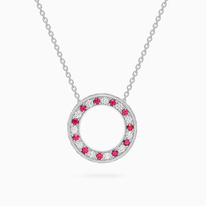 Diamond Torrini Classic Necklace with Rubies, Platinum