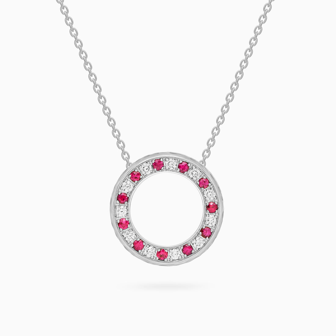 Diamond Torrini Classic Necklace with Rubies, Platinum