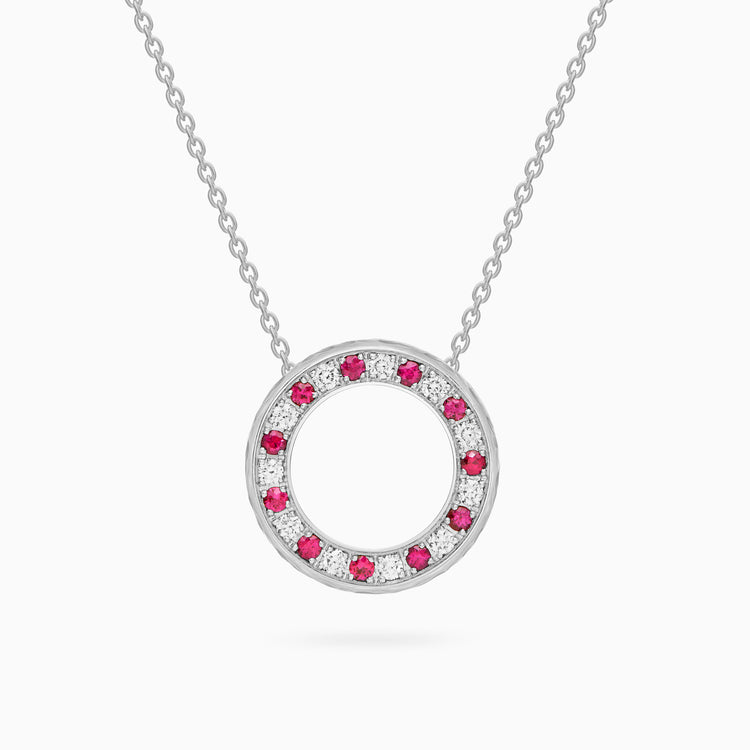 Diamond Torrini Classic Necklace with Rubies, Platinum