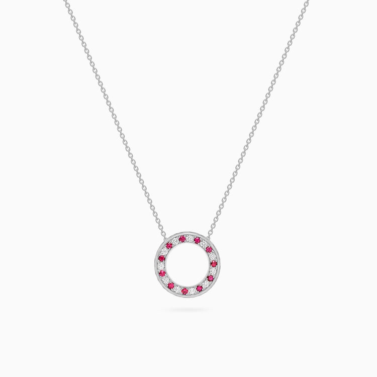 Diamond Torrini Classic Necklace with Rubies, Platinum
