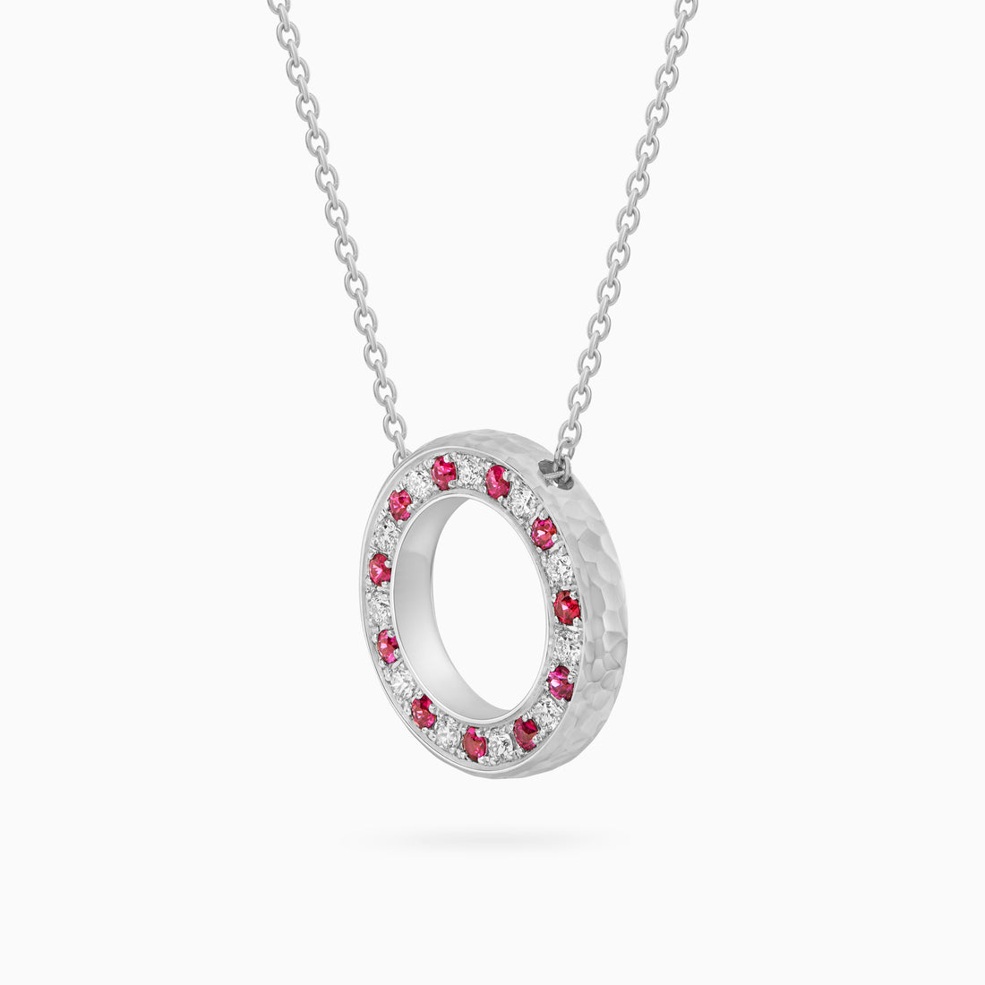Diamond Torrini Classic Necklace with Rubies, Platinum