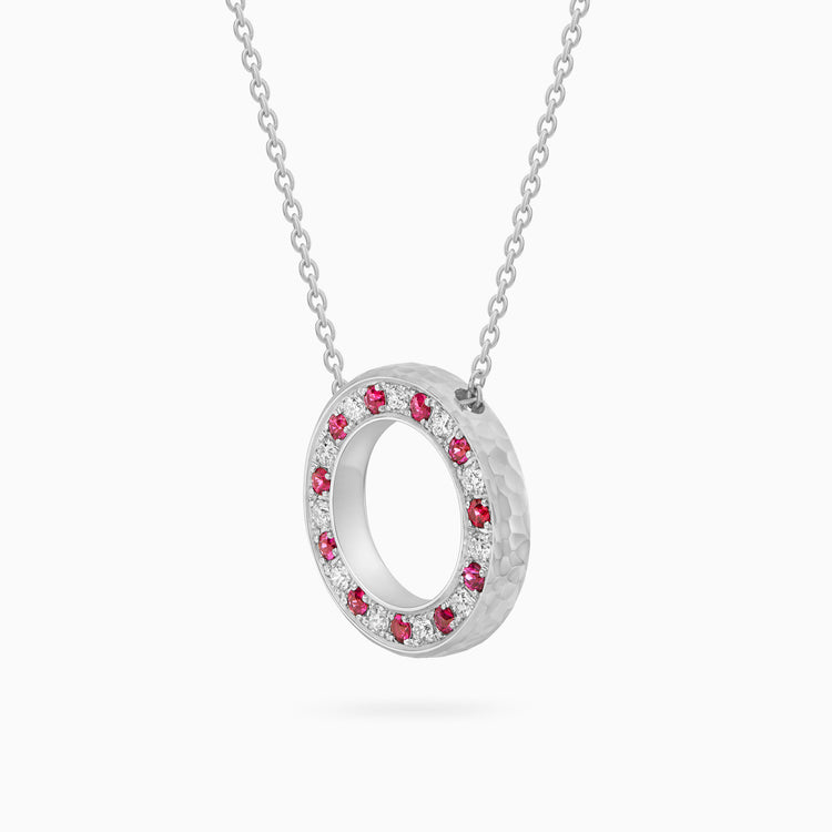 Diamond Torrini Classic Necklace with Rubies, Platinum