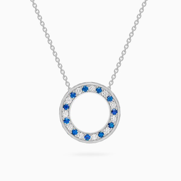 Diamond Torrini Classic Necklace with Sapphires, Platinum