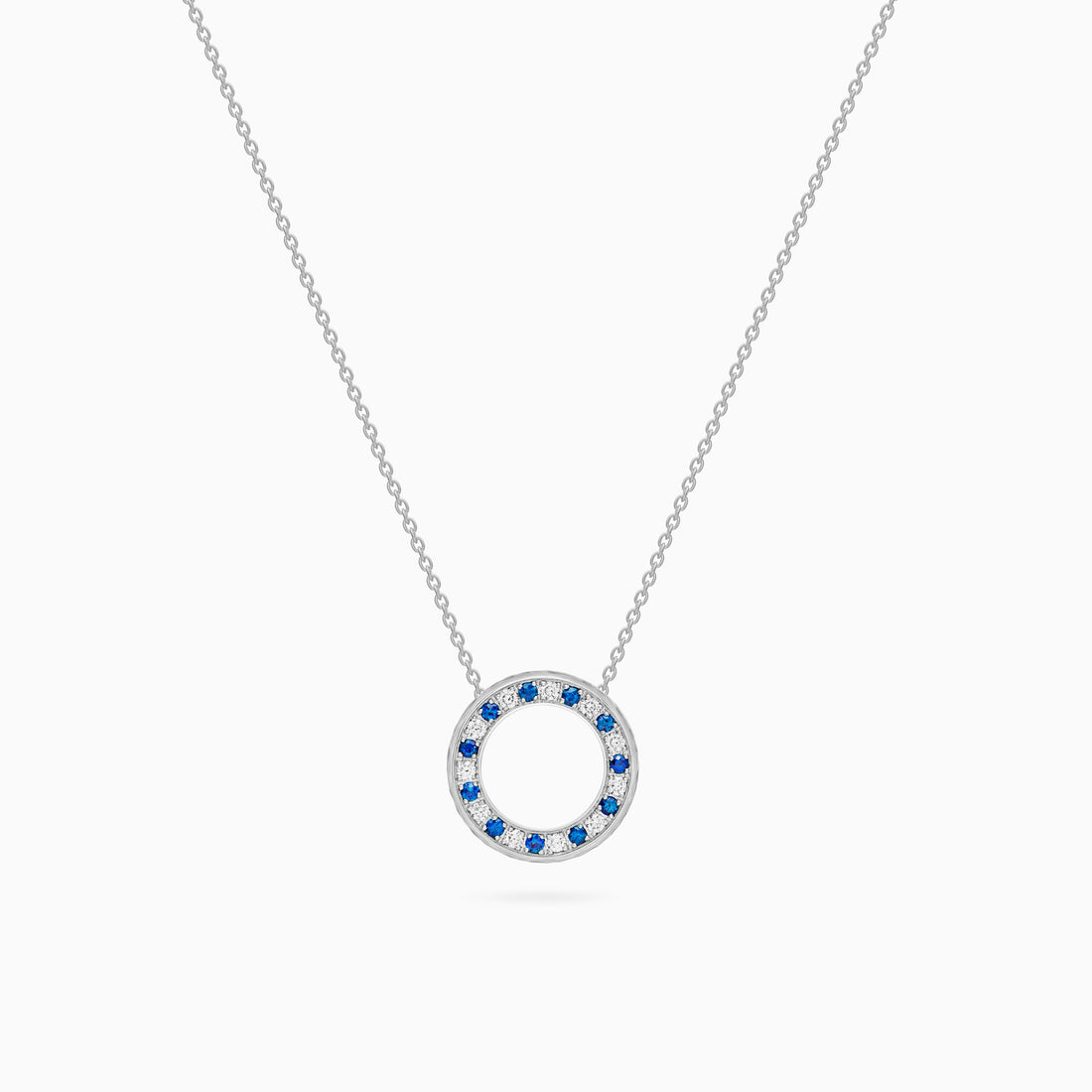 Diamond Torrini Classic Necklace with Sapphires, Platinum