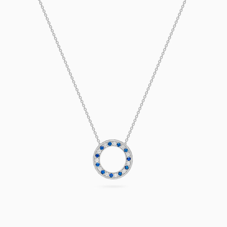 Diamond Torrini Classic Necklace with Sapphires, Platinum
