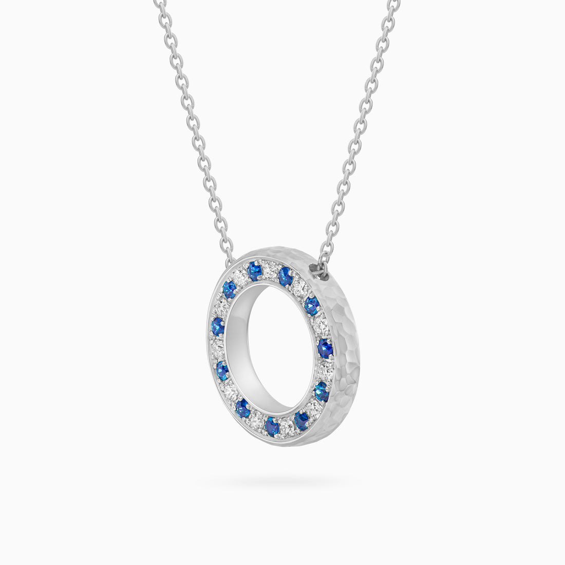 Diamond Torrini Classic Necklace with Sapphires, Platinum