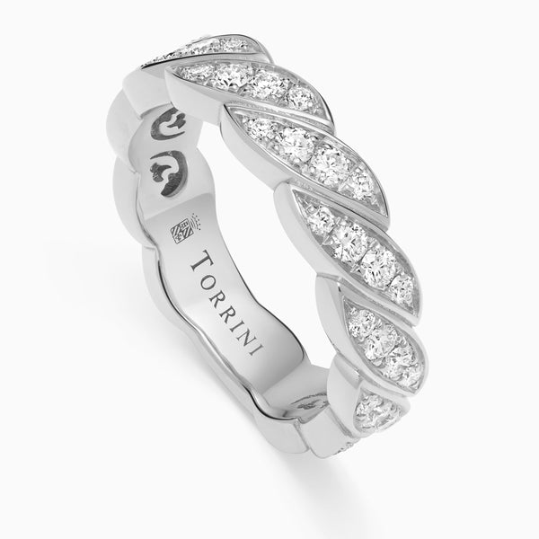 Diamond Onda Ring – Full Pavé, Platinum