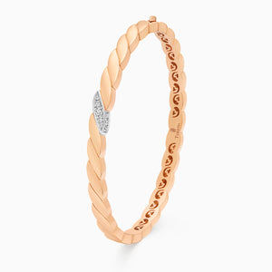 Gold Onda Bracelet with Diamonds, Rose Gold