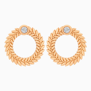 Diamond Alloro Large Hoop Earrings, Rose Gold