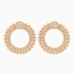 Full Diamond Alloro Large Hoop Earrings, Rose Gold