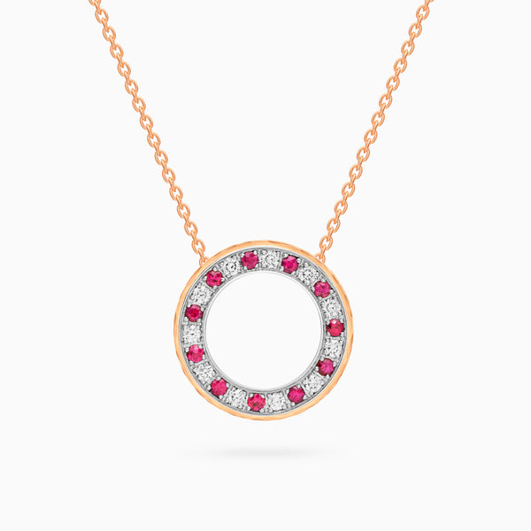 Diamond Torrini Classic Necklace with Rubies, Rose Gold