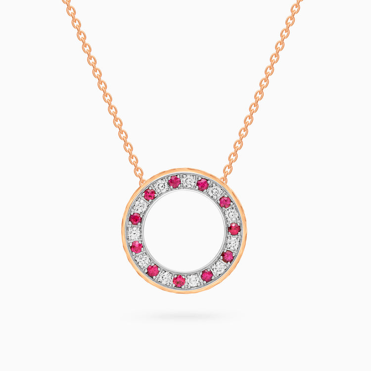 Diamond Torrini Classic Necklace with Rubies, Rose Gold