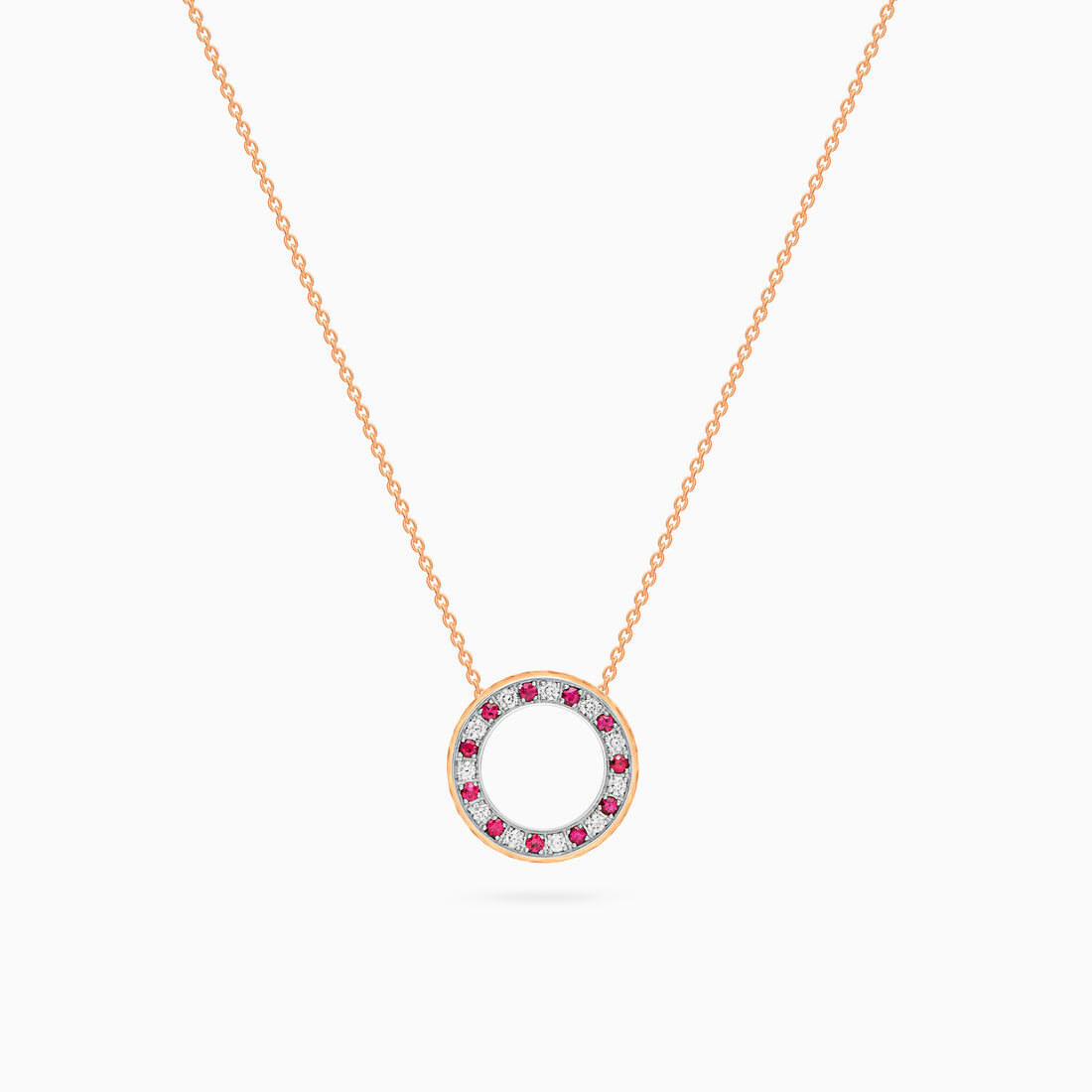 Diamond Torrini Classic Necklace with Rubies, Rose Gold