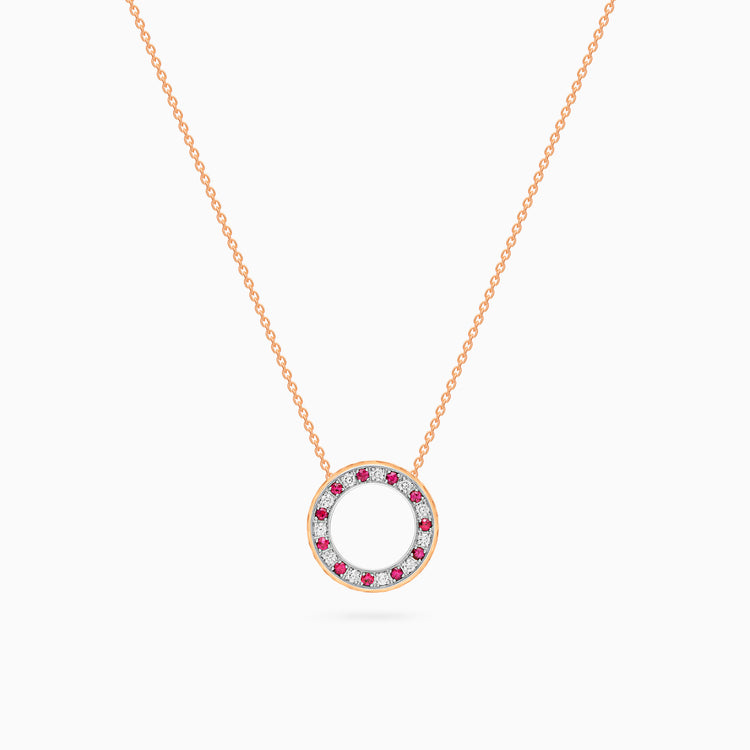 Diamond Torrini Classic Necklace with Rubies, Rose Gold