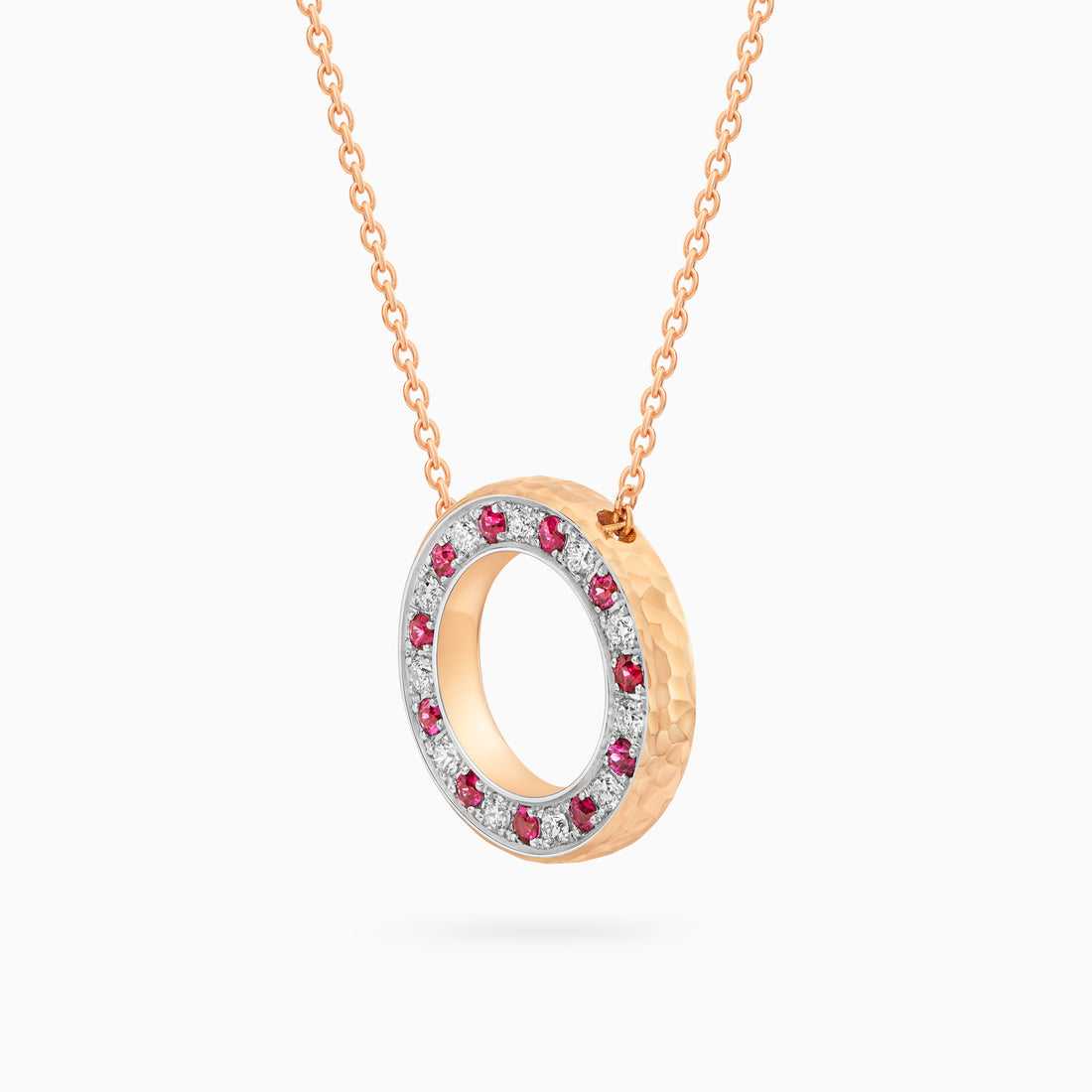 Diamond Torrini Classic Necklace with Rubies, Rose Gold