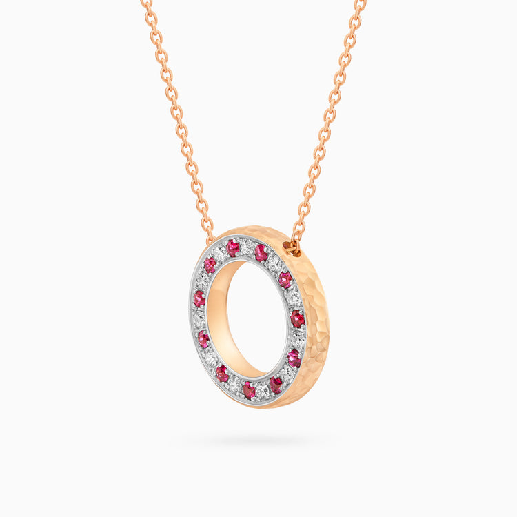 Diamond Torrini Classic Necklace with Rubies, Rose Gold