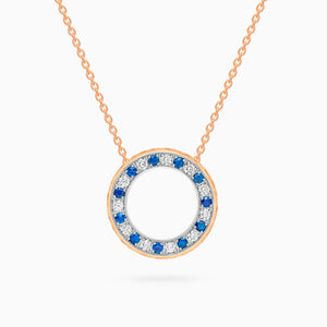 Diamond Torrini Classic Necklace with Sapphires, Rose Gold