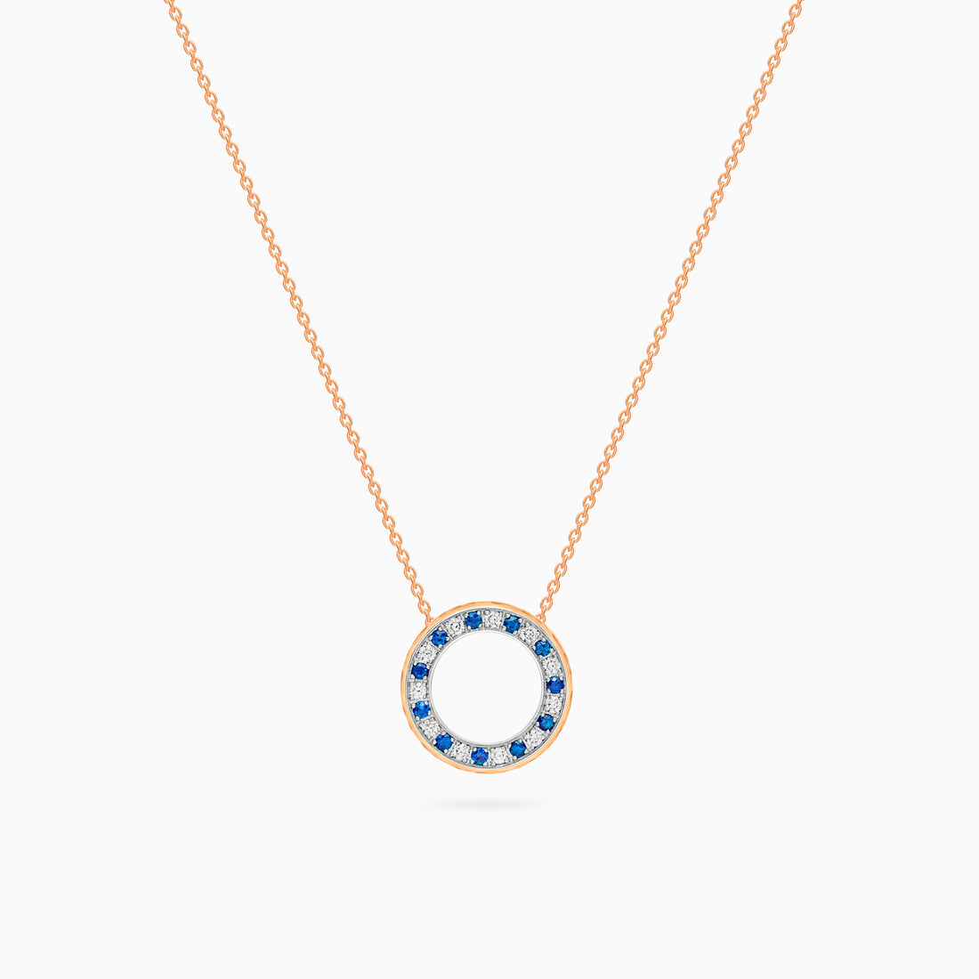 Diamond Torrini Classic Necklace with Sapphires, Rose Gold