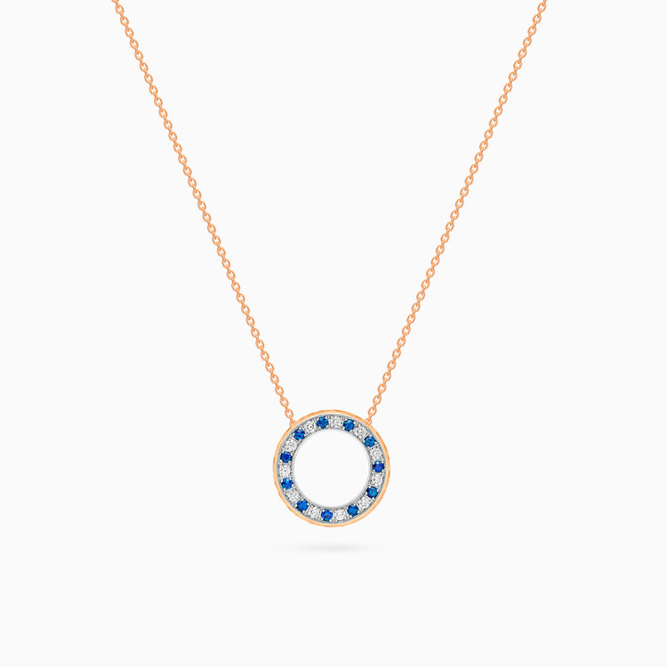Diamond Torrini Classic Necklace with Sapphires, Rose Gold