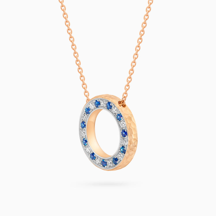 Diamond Torrini Classic Necklace with Sapphires, Rose Gold