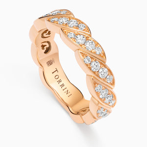 Diamond Eternity Onda Ring, Rose Gold