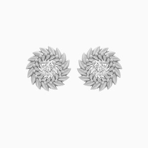 Diamond Alloro Stud Earrings, Platinum
