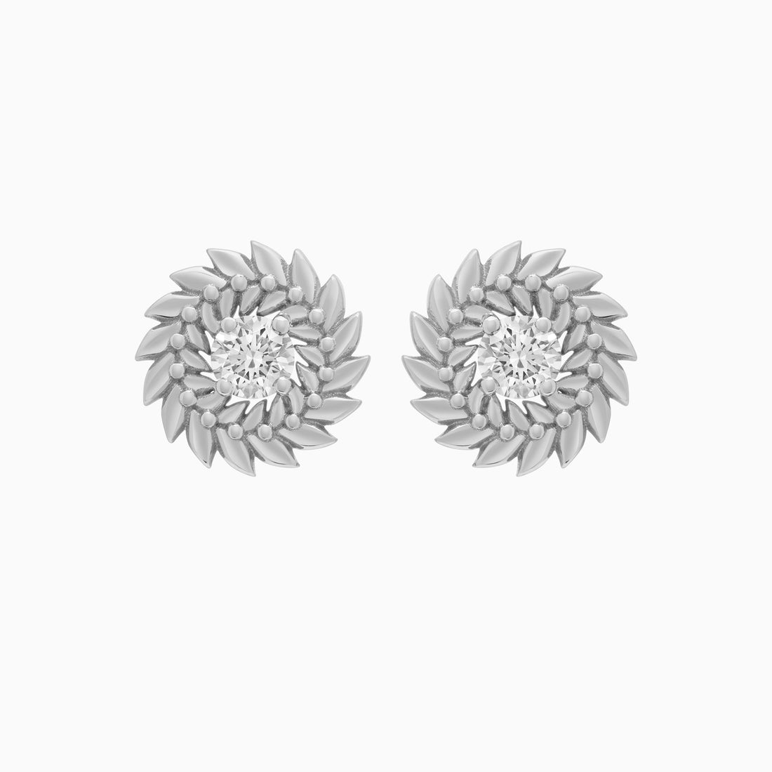 Diamond Alloro Stud Earrings, Platinum