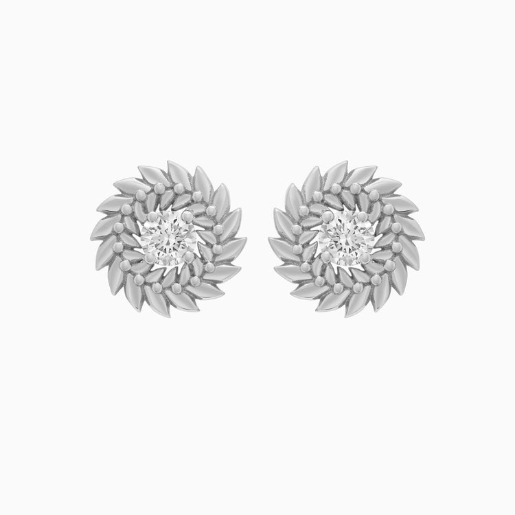 Diamond Alloro Stud Earrings, Platinum