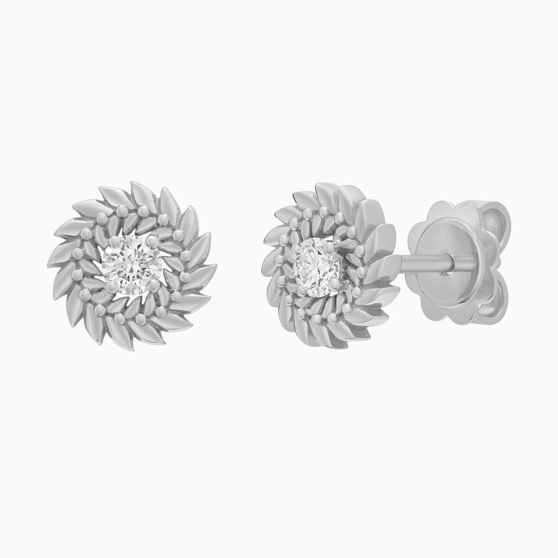 Diamond Alloro Stud Earrings, Platinum