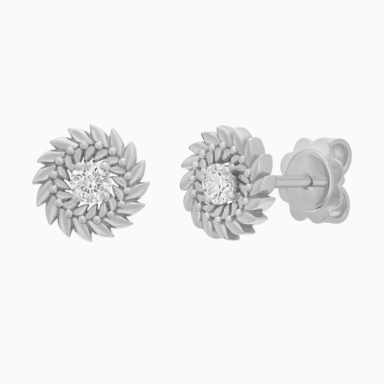 Diamond Alloro Stud Earrings, Platinum