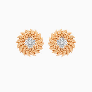 Diamond Alloro Stud Earrings, Rose Gold