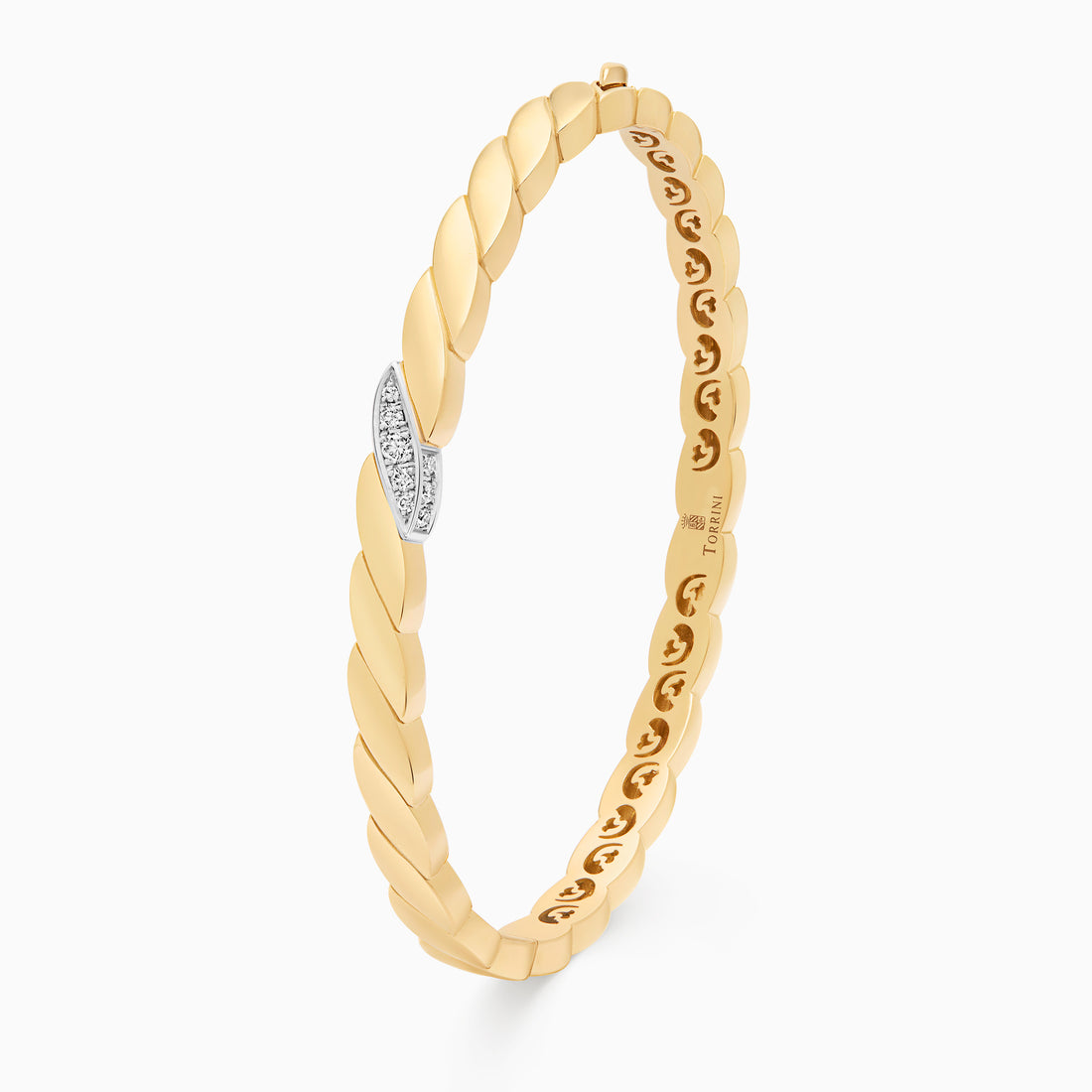 Gold Onda Bracelet with Diamonds, Yellow Gold