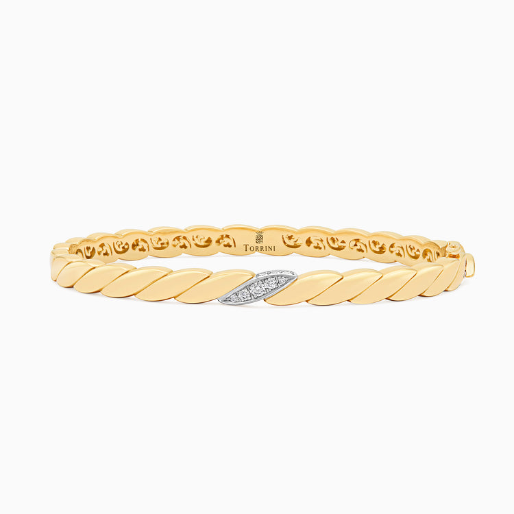 Gold Onda Bracelet with Diamonds, Yellow Gold