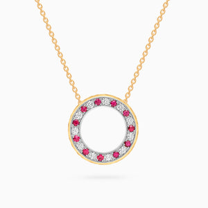 Diamond Torrini Classic Necklace with Rubies, Yellow Gold