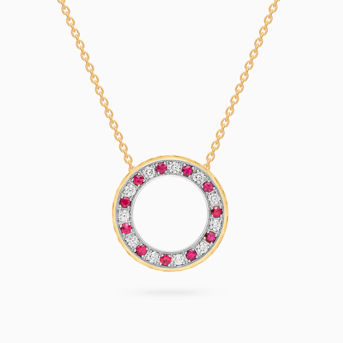 Diamond Torrini Classic Necklace with Rubies, Yellow Gold