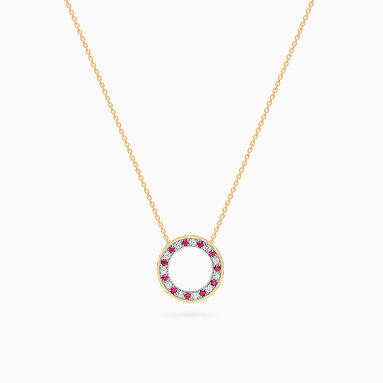 Diamond Torrini Classic Necklace with Rubies, Yellow Gold