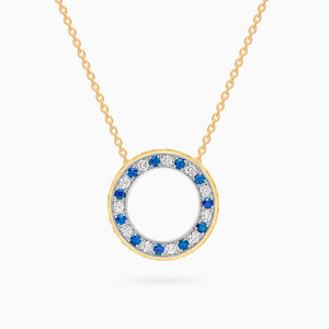 Diamond Torrini Classic Necklace with Sapphires, Yellow Gold