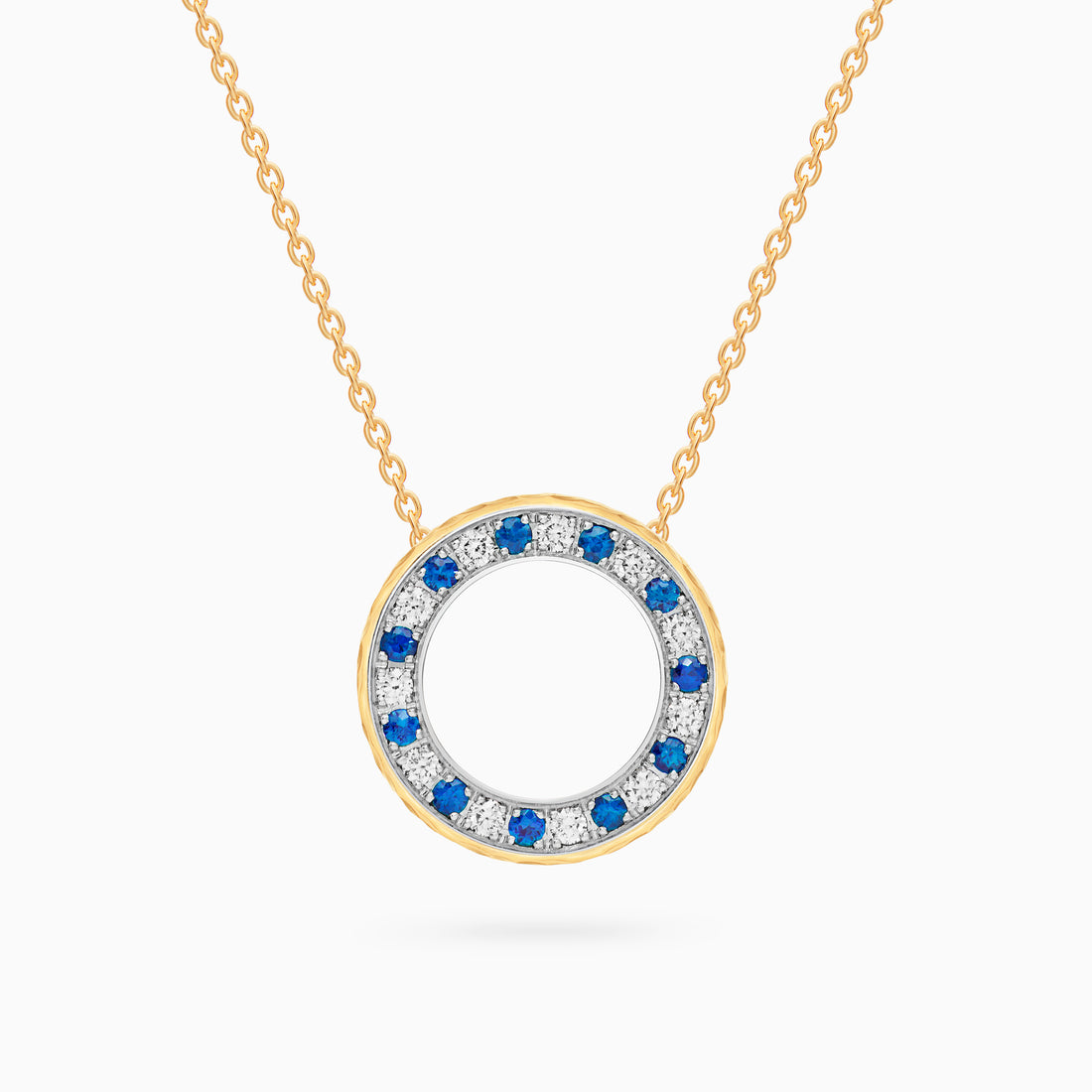Diamond Torrini Classic Necklace with Sapphires, Yellow Gold