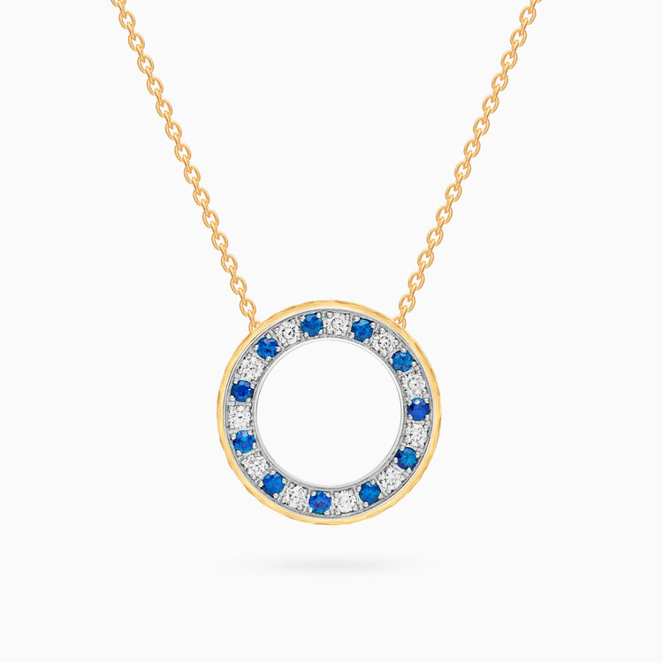 Diamond Torrini Classic Necklace with Sapphires, Yellow Gold