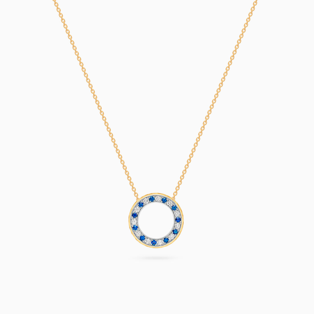 Diamond Torrini Classic Necklace with Sapphires, Yellow Gold